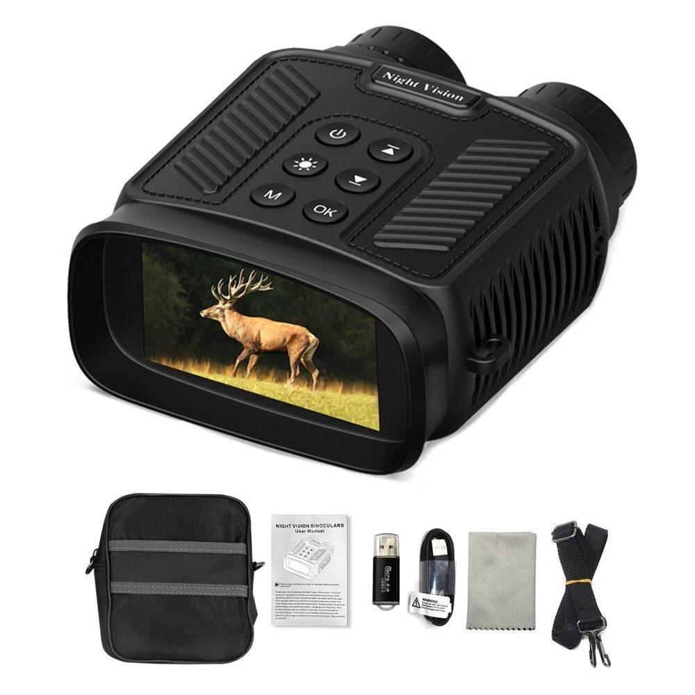 (image for) Compact Night Vision Binoculars for Adults with Infrared - Lightweight Digital Camera with 10x Optical Zoom and 2.5K UHD Video Resolution